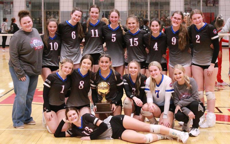 (TC GORDON | THE GRAHAM LEADER) The Graham Lady Blues were crowned Bi-District Champions after defeating the Sweetwater Lady Mustangs in four sets Monday, Oct. 30. The Lady Blues won by scores of 25-4, 25-9, 23-25 and 25-11.