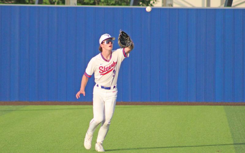 (TC GORDON | THE GRAHAM LEADER) Left fielder Luke McCain of the Steers baseball team was named second team academic all-state for his efforts on the field and in the classroom.