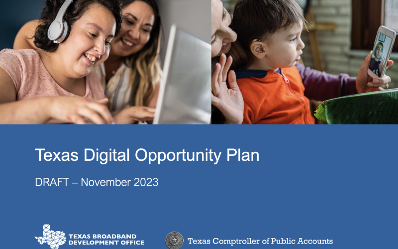 (TEXAS BROADBAND DEVELOPMENT OFFICE | CONTRIBUTED PHOTO) Texans have less than one week left to provide input on the Texas Digital Opportunity Plan, which was designed to address broadband access, affordability and adoptions for those across the state. 