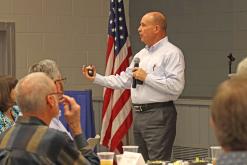 (THOMAS WALLNER | THE GRAHAM LEADER) Graham ISD Superintendent Sonny Cruse speaks on the school district during a State of the Community presentation with the Graham Chamber of Commerce Quarterly Luncheon at North Central Texas College. 