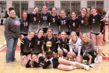 (TC GORDON | THE GRAHAM LEADER) The Graham Lady Blues were crowned Bi-District Champions after defeating the Sweetwater Lady Mustangs in four sets Monday, Oct. 30. The Lady Blues won by scores of 25-4, 25-9, 23-25 and 25-11.