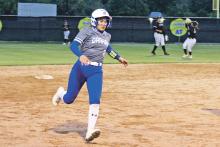 (MIKE WILLIAMS | THE GRAHAM LEADER) Olga Morales provided late-game heroics with her three-RBI triple with two outs during the bottom of the sixth inning against Big Spring in the bi-district playoff last week. The hit led to runs by Emily Lawson, Paris Tate and Jaysea Rickels to tie the game at 4-4 before a walk-off run clinched the series for the Lady Blues. This week Morales was also named All-State in volleyball by the TGCA.
