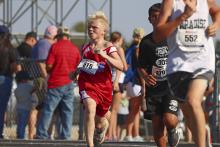 (KYLIE BAILEY | THE GRAHAM LEADER) Travis Thetford finished 22nd out of 199 runners Wednesday, Sept. 20 at the Wyatt Dickerson Invitational in Alvord.