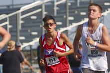 (KYLIE BAILEY | THE GRAHAM LEADER) Gabriel Rodriguez finished 77th out of 199 runners Wednesday, Sept. 20 at the Wyatt Dickerson Invitational in Alvord.