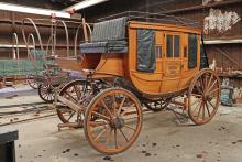 (THOMAS WALLNER | THE GRAHAM LEADER) A 1831 Concord stagecoach which is a three-quarter sized replica built by a German carpenter. The stagecoach was donated to the Young County Museum of History and Culture for their new museum.