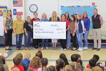 (THOMAS WALLNER | THE GRAHAM LEADER) Graham Public Education Foundation presented $8,424 to teachers from Pioneer Elementary School for multiple programs. The programs purchased with the funding were Novel Effect, Raz-Plus and Sensory Path.