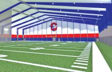 (GISD | CONTRIBUTED PHOTO) A draft architectural rendering of the student multipurpose facility which will be Proposition B on the upcoming May election ballot. Proposition B is estimated to be $10.5 million and will be a 60-70 yard fully enclosed facility which will be used by all extracurricular programs.