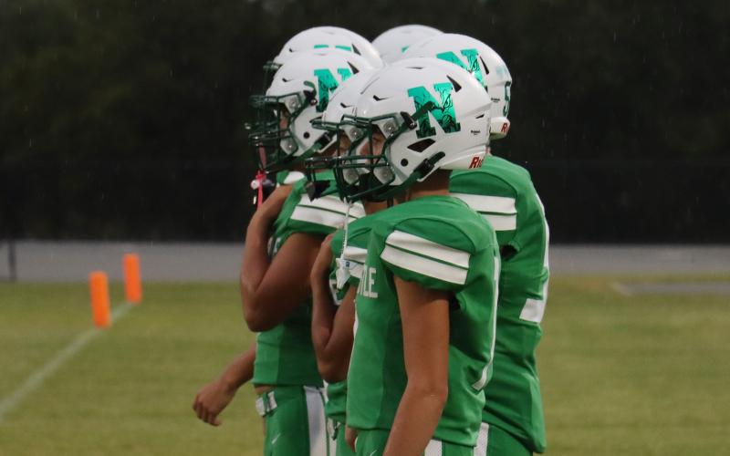 (ARCHIVE PHOTO | THE GRAHAM LEADER) The Newcastle Bobcats stand on the sideline ready for one of their weekly match ups. The Bobcats latest game against Wichita Falls Christian was canceled, however the team has a big test coming up against Jayton. 