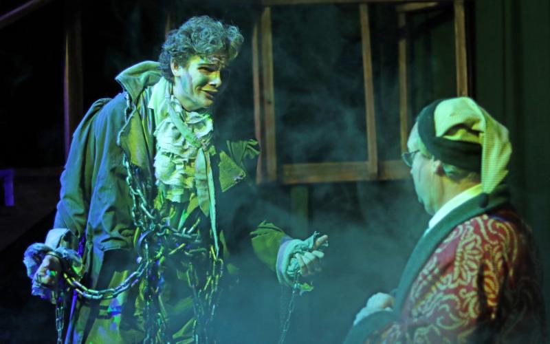 (ARCHIVE PHOTO | THE GRAHAM LEADER) Joseph Cyr plays Jacob Marley in the 2024 production of ‘A Christmas Carol’ from Graham Regional Theater held at The Perry theatre. Cyr will be reprising his role in the production which will have five performances from Dec. 19-21.