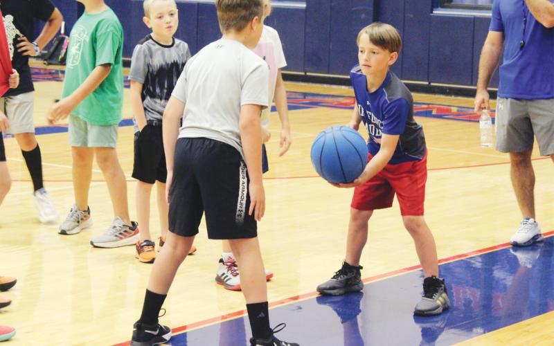 (ARCHIVE PHOTO | THE GRAHAM LEADER) Participants in the Graham Steers basketball camp practice shooting and dribbling during the 2023 camp. The camp will return June 8-10 at Graham High School.