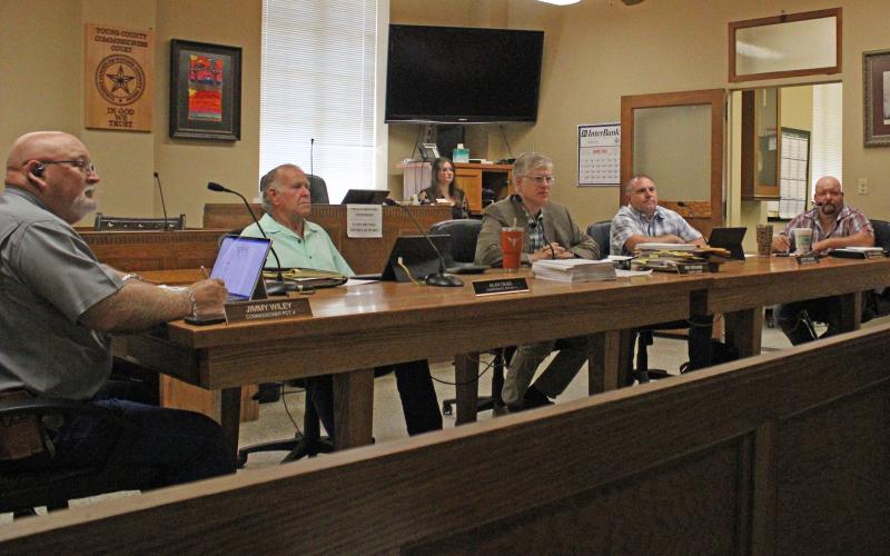 (ALEX HAVARDANKSY | THE GRAHAM LEADER) The Young County Commissioners Court meets for their regular meeting Monday, Aug. 11. The court has been meeting the last several months to set the upcoming fiscal year budget. 