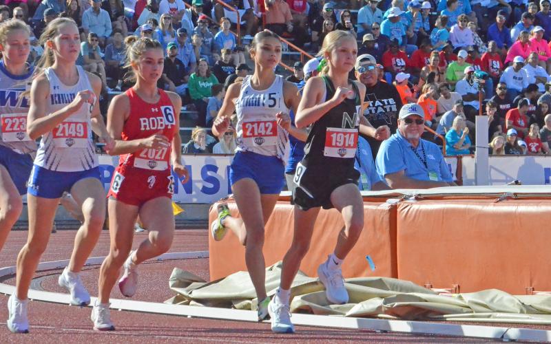 (COLTON MCWILLIAMS | CONTRIBUTED PHOTO) Allison Melton competes in the 3200 meter run Saturday, May 3 in the state track meet. Melton finished ninth in the event. 