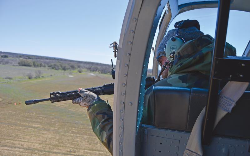 (ARCHIVE PHOTO | THE GRAHAM LEADER) A shooter practices firing at targets in March 2023 as part of the Helicopter Hog Hunt fundraiser at the Young County Warrior Ranch. The fundraiser supports the efforts of the ranch for veterans and their families.