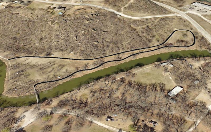 (CITY OF GRAHAM | THE GRAHAM LEADER) An overview of the scope of the new trail at Firemen’s Park that was completed using funding awarded by the Texas Parks and Wildlife Department and Brazos River Authority.