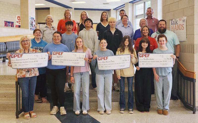 (GISD | CONTRIBUTED PHOTO) Students and staff of Graham High School are presented grants Monday, May 18 from the Graham Public Education Foundation. GHS was presented with four grants totaling over $50,000.