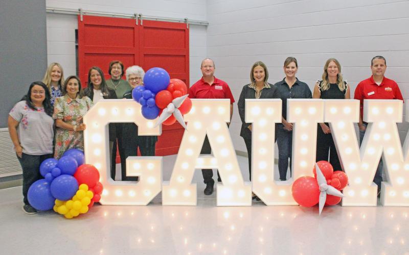 (ALEX HAVARDANKSY | THE GRAHAM LEADER) Volunteers with Graham Area United Way pose for a photo during the organization’s kickoff luncheon Thursday, Sept. 18 at North Central Texas College. The organization is looking to make one final fundraising push as it has reached 88% of the way to meeting their goal of $100,000.