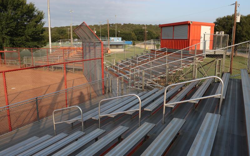 (THOMAS WALLNER | THE GRAHAM LEADER) The stands at the little league softball fields next to Firemen’s Park in Graham. The public is invited to an inaugural first responder kickball game  that will be held Saturday, Sept. 13 at the fields.