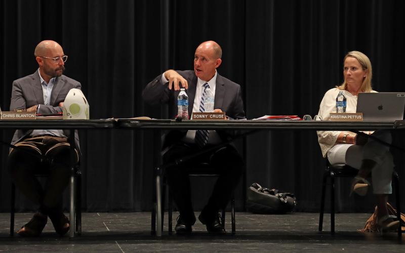 (THOMAS WALLNER | THE GRAHAM LEADER) Graham ISD Superintendent Sonny Cruse, shown at a Wednesday, May 15 meeting, submitted his letter of resignation to the board which was accepted Tuesday, May 28.