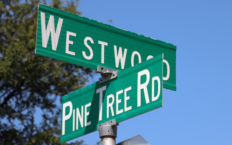 (THOMAS WALLNER | THE GRAHAM LEADER) The intersection of Pine Tree Road and Westwood Drive in Graham, near where a wild hog has been sighted in a residential area. The city is working with the Texas Parks and Wildlife Department to find and remove the animal.