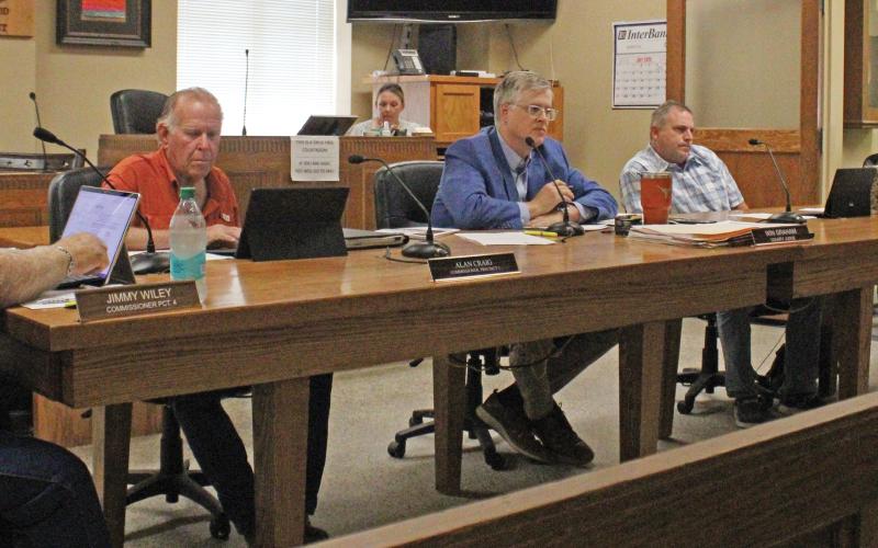 (ALEX HAVARDANSKY | THE GRAHAM LEADER) The Young County Commissioners Court sits in on their weekly meeting Monday, July 21. The court voted on setting the official salaries for elected officials in Young County during the meeting held Monday, July 28.