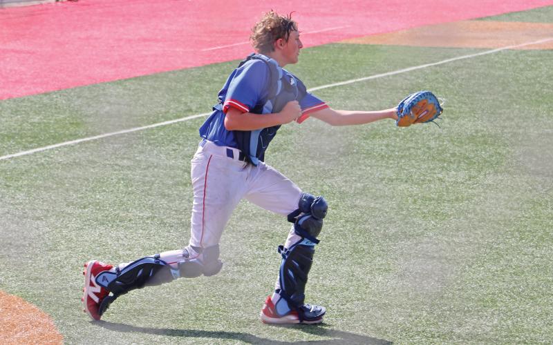 (ALEX HAVARDANSKY | THE GRAHAM LEADER) (ALEX HAVARDANSKY | THE GRAHAM LEADER) Tyson Louder ready to strike with his bat Tuesday, April 22 against the Glen Rose Tigers. Louder got the Steers on the board with his two run home run.