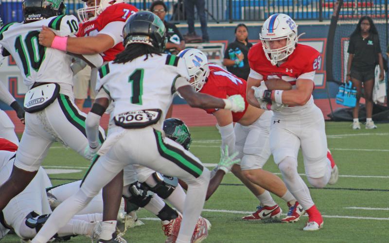(ALEX HAVARDANKSY | THE GRAHAM LEADER) The Graham Leader is recognizing Colt Taylor of the Steers as this week’s Athlete of the Week. Taylor had a hat trick in the rushing game with 187 yards on the ground and three touchdowns in the Steers win over Lake Worth. 