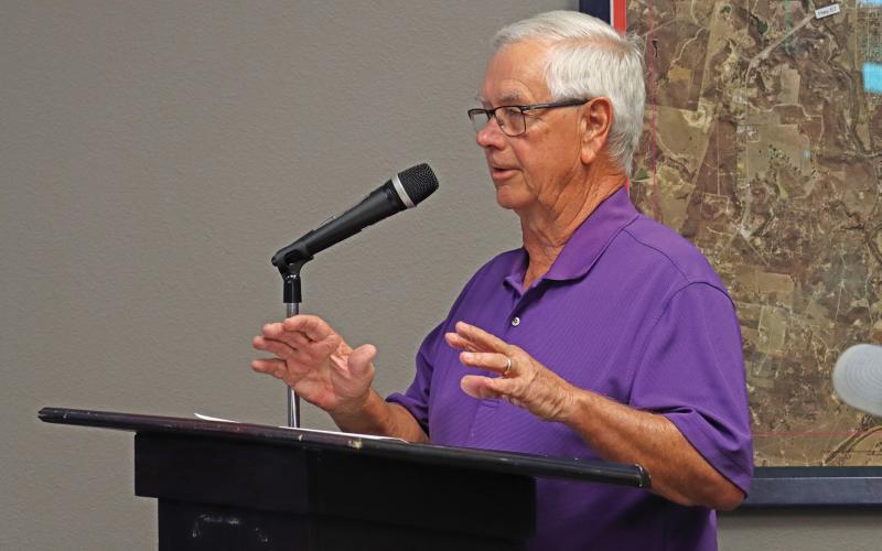 (THOMAS WALLNER | THE GRAHAM LEADER) Graham resident Johnny Ford was the sole speaker during the public hearing for the proposed tax rate for city of Graham’s upcoming fiscal year. Following the public hearing there were no council member comments and the proposed tax rate was adopted.