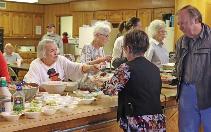 (ARCHIVE PHOTO | THE GRAHAM LEADER) Visitors come out in 2023 to the community Thanksgiving meal provided by Bethel Baptist Church in Graham. The annual event has been provided to the community free of charge since 1988.