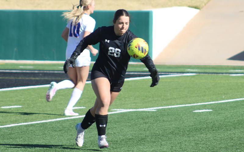 (ALEX HAVARDANSKY | THE GRAHAM LEADER) The Graham Leader recognizes Taylor Lauster as this week’s Athlete of the Week. Lauster recorded her second straight shutout as a goaltender against the Abilene Cooper Lady Cougars in their matchup Monday, Jan. 19. 