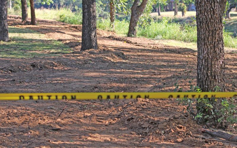 (ALEX HAVARDANSKY | THE GRAHAM LEADER) Finco Family Enterprises LCC, which was contracted by the city of Graham to complete work on a Firemen’s Park trails project, started work by clearing the area for a trail bed in October. Work on the project has now been completed.