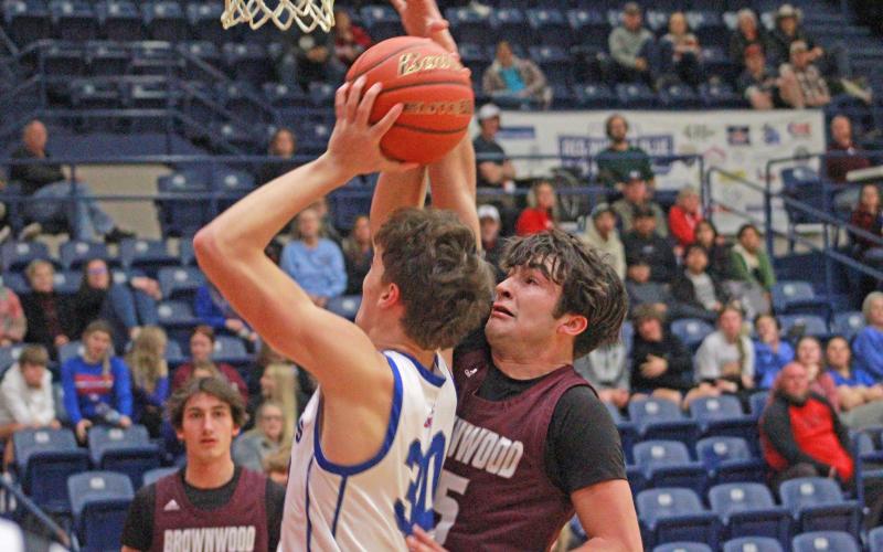 (ARCHIVE PHOTO | THE GRAHAM LEADER) Graham junior Cash Bowen (30) goes up strong against a defender during a game against Brownwood earlier this season. The Steers traveled Tuesday, Jan. 30 to Brownwood and earned a 56-54 win over the Lions.