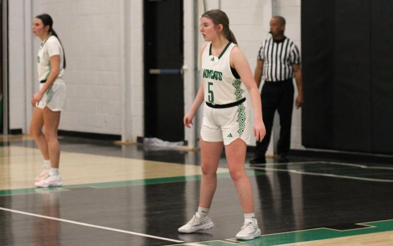 (ALEX HAVARDANSKY | THE GRAHAM LEADER) The Graham Leader recognizes Kinzlee Sweat as this week’s Athlete of the week. Sweat was pivotal in scoring inside the arc for the Ladycats in their matchup Tuesday, Feb. 3 against the Bryson Cowgirls that resulted in a 49-28 victory. 