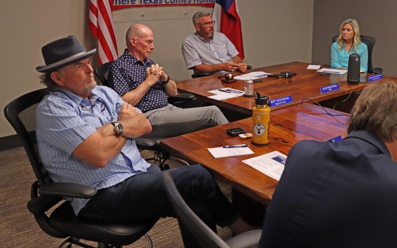 (THOMAS WALLNER | THE GRAHAM LEADER)  The Graham City Council listens to concerns from residents regarding issues with the city during town hall meeting Tuesday, Aug. 26.