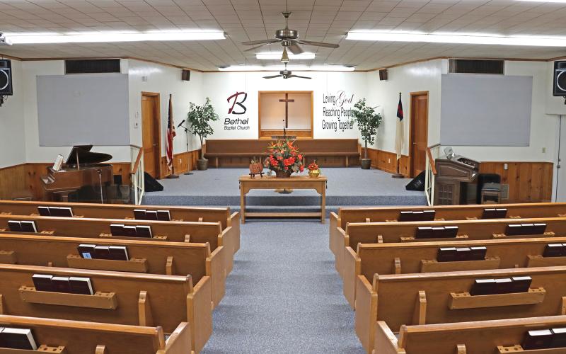 (THOMAS WALLNER | THE GRAHAM LEADER) The inside of the sanctuary at Bethel Baptist Church. The church  will be celebrating its 75th anniversary in November with a special service Sunday, Nov. 3 to commemorate the milestone.