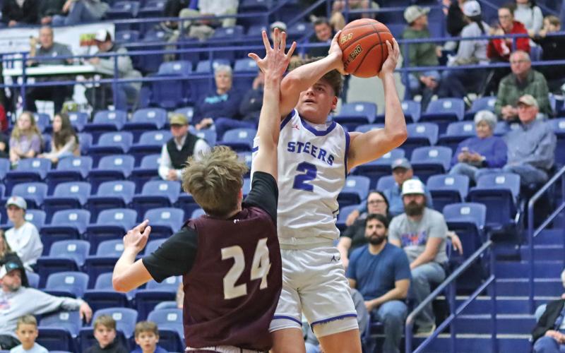 (ARCHIVE PHOTO | THE GRAHAM LEADER) The Graham Leader is recognizing Bryce Martin of the Steers as this week’s Athlete of the Week. Martin scored six points in the Steers victory Friday, Dec. 12 over the Valley View Eagles. 