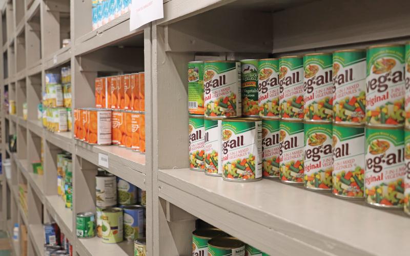 (THOMAS WALLNER | THE GRAHAM LEADER) Canned food which available at The Food Pantry ready for those that qualify. The Food Pantry is open Tuesday and Thursday from 10 a.m. to noon and 1-3 p.m. The service falls under the Graham Crisis Center umbrella.