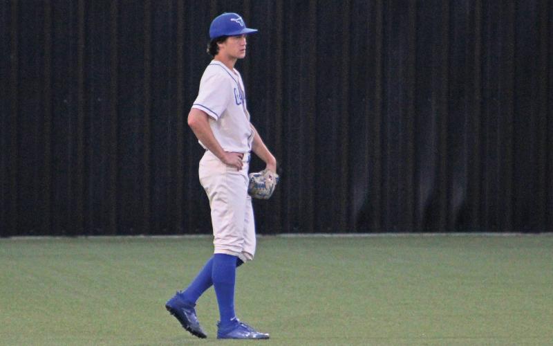 (ALEX HAVARDANSKY | THE GRAHAM LEADER) The Graham Leader is recognizing Bruin Wright as the Steers athlete of the week. Wright made a key defensive play in center field to keep the game scoreless and be a spark plug for Graham’s five run third inning explosion. 