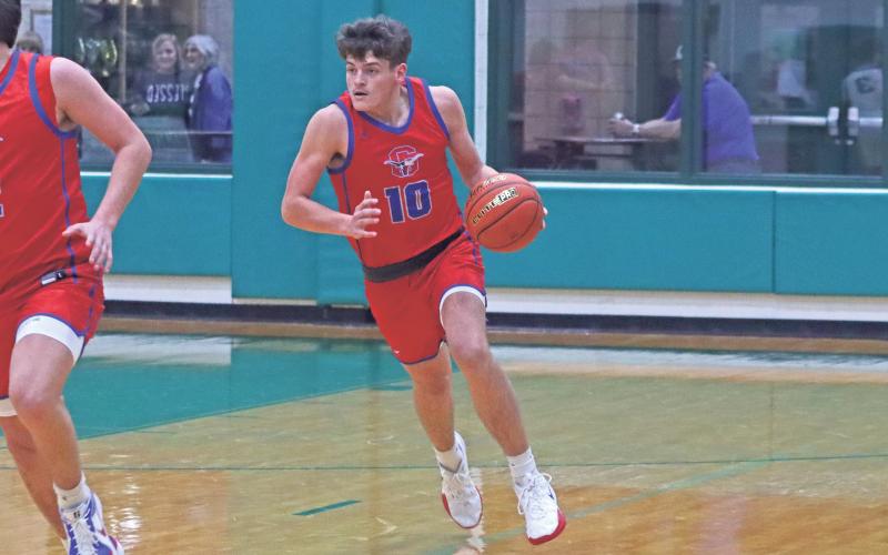 (ARCHIVE PHOTO | THE GRAHAM LEADER) Brodie Martin may only be a sophomore, but he’s already a leader for this Steers varsity team. He’s worked on his game in every way and has grown into a versatile player that can make things happen anywhere on the court. Most recently, he showcased that versatility during Graham’s run in the Breckenridge tournament.