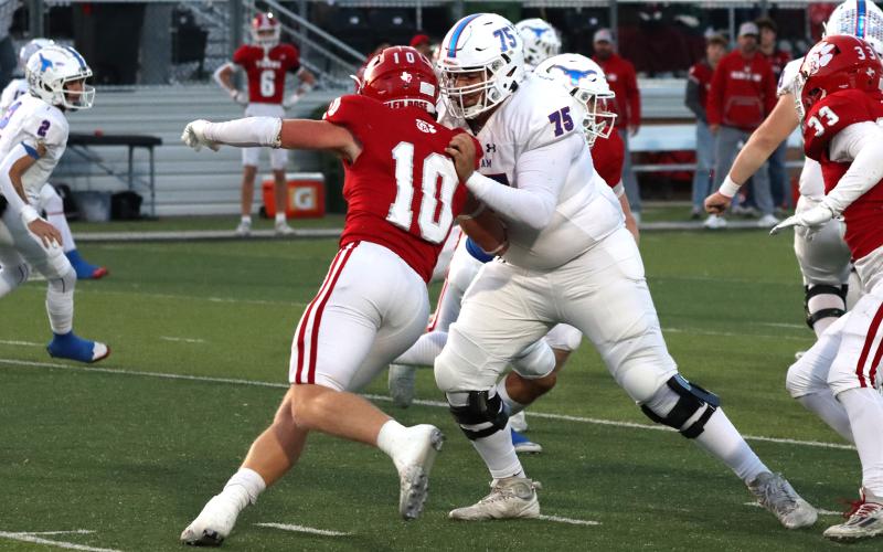 (ARCHIVE PHOTO | THE GRAHAM LEADER) The Graham Leader recognizes Tyson Louder as this week's Athlete of the Week. Louder has been a dynamic offensive linemen for the Steers in the run and pass game while also providing veteran leadership for the unit. 