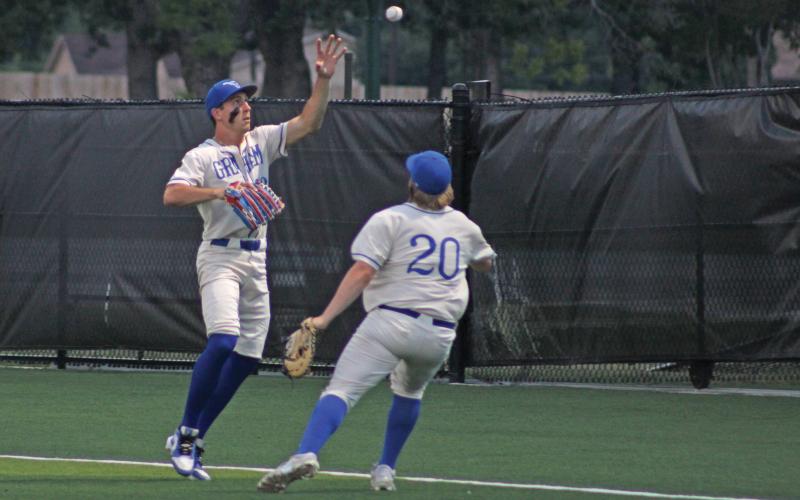 (ALEX HAVARDANSKY | THE GRAHAM LEADER) Ty Thompson fields a ball in right Thursday, May 22. The Steers lost to the Eagles 7-0 in their regional finals matchup. 