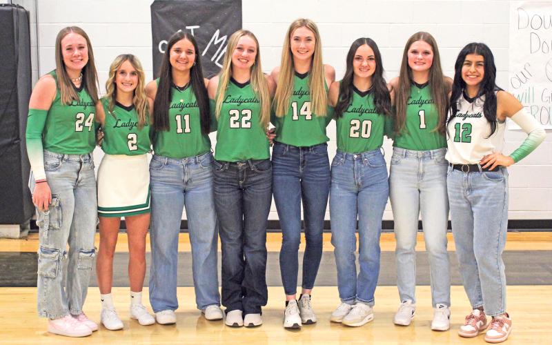(ARCHIVE PHOTO | THE GRAHAM LEADER) The Newcastle Ladycats brought home multiple all-district awards following the conclusion of their season in the first round of the playoffs. The young team will return all its players next season.