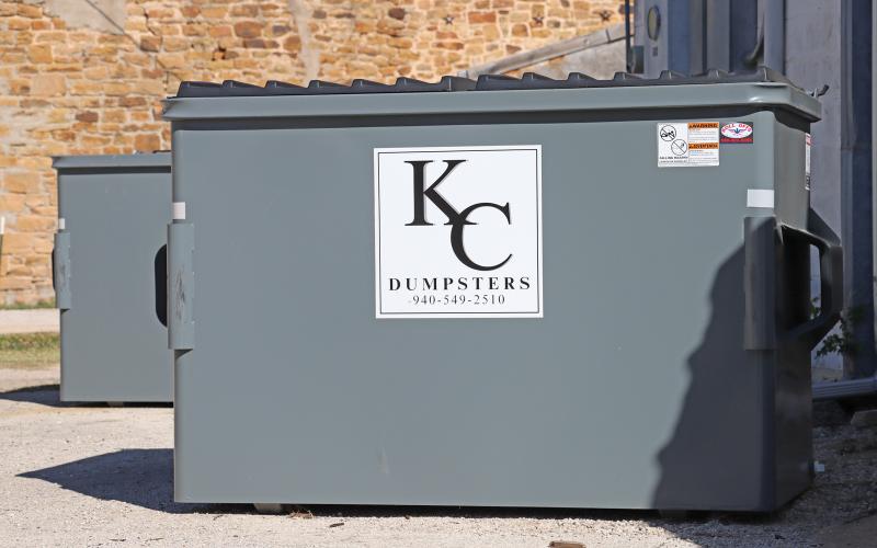 (THOMAS WALLNER | THE GRAHAM LEADER) A dumpster provided by KC Dumpsters which serves as the city of Graham’s contracted solid waste provider. The company approached the city about operating its convenience station.