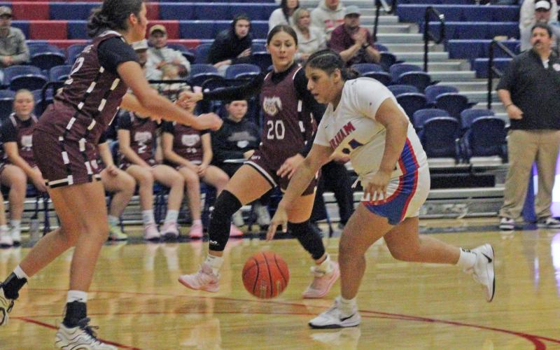 (ALEX HAVARDANSKY | THE GRAHAM LEADER) The Graham Leader recognizes Gabbie Reyes as this week’s Athlete of the Week. Reyes scored 16 points Friday, Dec. 19 against the Ballinger Lady Cats and was a bright spot offensively.