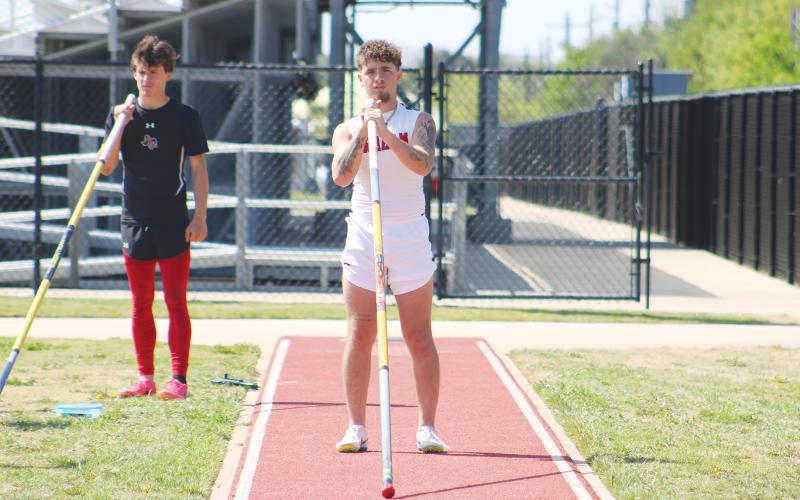 (ALEX HAVARDANSKY | THE GRAHAM LEADER) The Graham Leader is recognizing Rylan Monsey of the Steers track and field team as this week's athlete of the week. Monsey had impressive performances in the pole vault at the district and area championships to qualify for regionals.