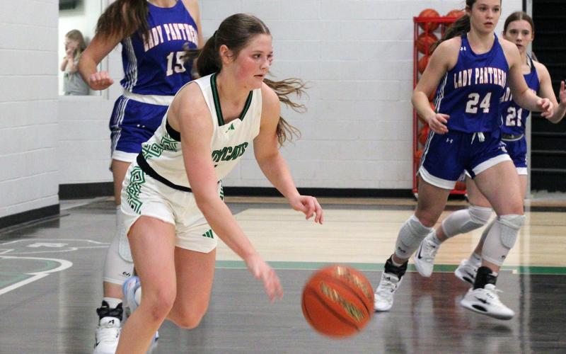 (ALEX HAVARDANSKY | THE GRAHAM LEADER) The Graham Leader is recognizing Camren Mallory as this week’s Athlete of the Week. Mallory led the Ladycats in scoring with 20 points in Newcastle’s 42-24 tournament win over the Wellman Union Lady Cats.