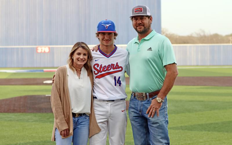 (THOMAS WALLNER | THE GRAHAM LEADER) Senior Cason Roberts was recognized during senior night Tuesday, March 17.