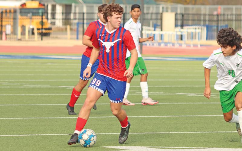 (THOMAS WALLNER | THE GRAHAM LEADER) Easton Hedge has been a major player for the Graham Steers team and as the team moves into district will be crucial. Hedge has accounted for 13 of the 37 goals made by the team so far this season and assisted with another 11 shots made by the team.