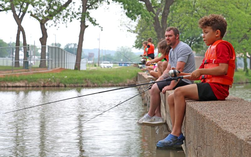 (THOMAS WALLNER | THE GRAHAM LEADER) Anglers come out to the Family Fun and Fishing event in Graham at Firemen's Park in 2024.
