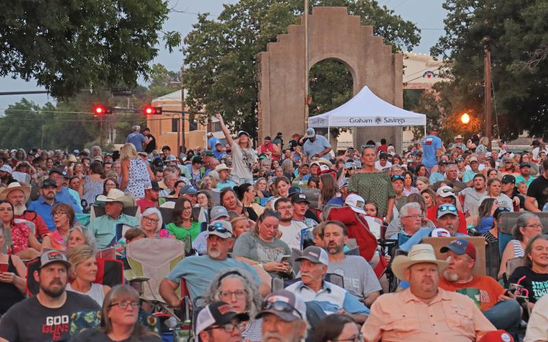 (ARCHIVE PHOTO | THE GRAHAM LEADER) A crowd of thousands took over the Graham downtown square for a Summer Concert Series performance by Stoney LaRue held in August 2024. The concert series kicks off Saturday, June 14 with Adam Hood.