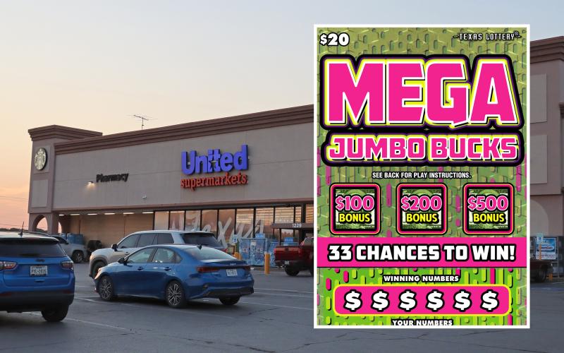 (THOMAS WALLNER | THE GRAHAM LEADER) The United Supermarkets in Graham where a resident won a $1 million prize in the Mega Jumbo Bucks scratch ticket game.